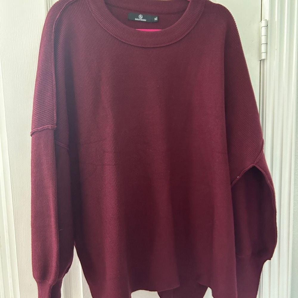 Woman’s Dolman Burgundy Sweater